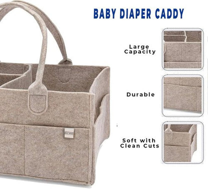 Diaper Caddy | Nursery Storage Bin & Car Organizer for Diapers & Baby Wipes - Stylish & Functional