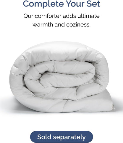 Skiennix Extra Deep Full Sheet Set - 6-Piece Cooling Bedding - Soft, Wrinkle-Free Blue Stripes