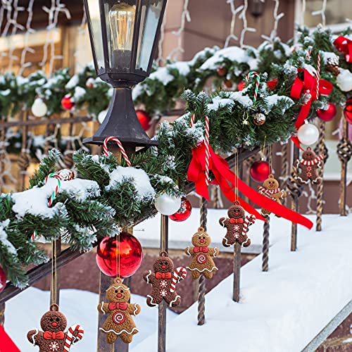 Christmas Gingerbread & Candy Cane Ornaments Set - Classic Color, 36 Pieces