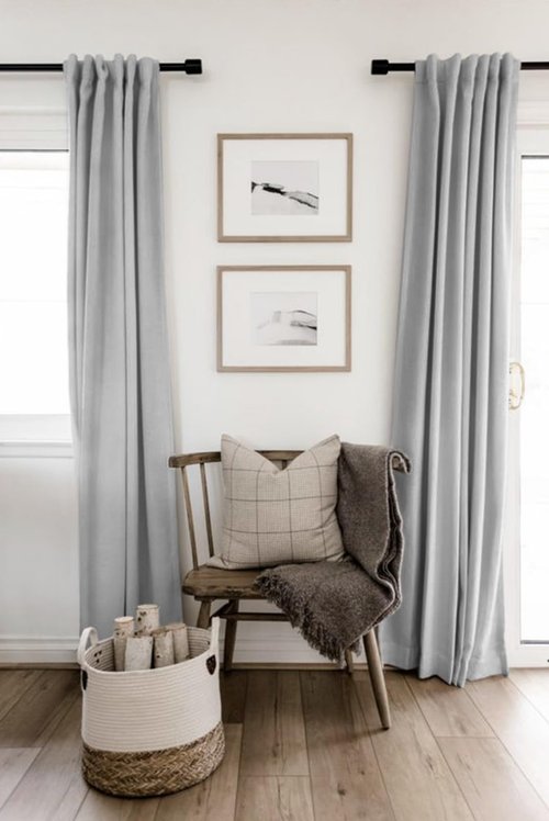 100% Blackout Shield Linen Blackout Curtains for Bedroom 80 Inches Long,Back Tab/Rod Pocket Living Room Drapes,Thermal Insulated Textured Blackout Curtains 2 Panels Set,50" W x 80" L,Grey