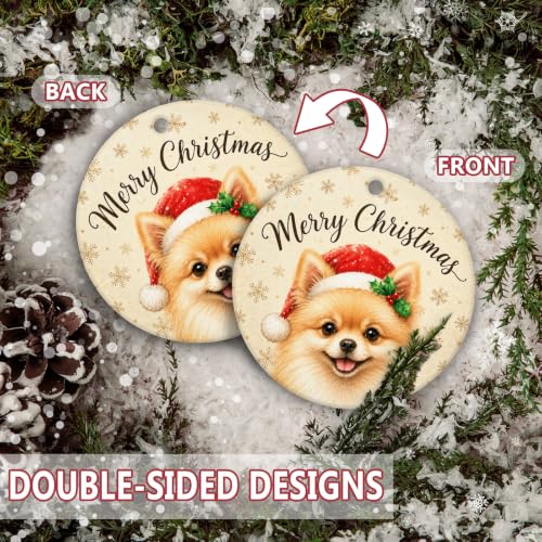 Pomeranian Christmas Ornament Dog Keepsake - Winter Snowflake Hanging Decor - Variation of Christmas Animal 7