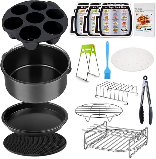 Gowise Air Fryer Accessories Set - 12-Piece Compatible with 4 to 5.8 QT Models | Enhance Your Cooking Experience