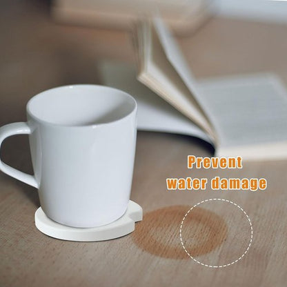 Ceramic Sublimation Blanks Car Coasters - Easy Removal Finger Notch | 48 Pack for Sweat Stain Protection