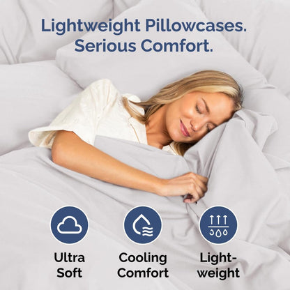 Queen Pillow Cases by [Brand Name] - Ultra Soft Hotel Quality Covers | Comfy, Wrinkle-Free, Fade Resistant - 2 Piece Set in French Grey