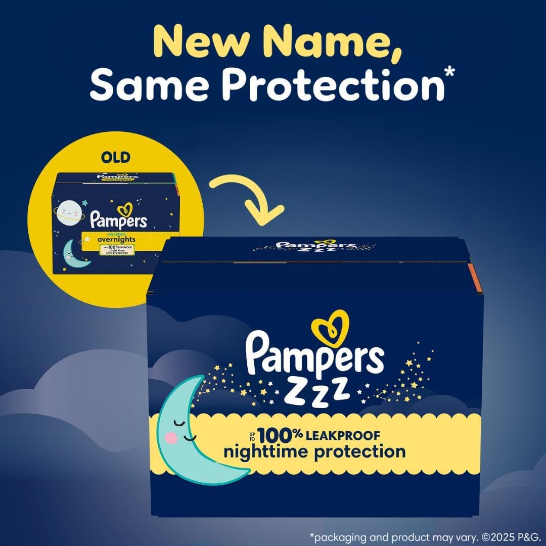 Pampers ZZZ Overnight Diapers - Size 7 (41+ lbs) | 36 Count for Ultimate Nighttime Protection