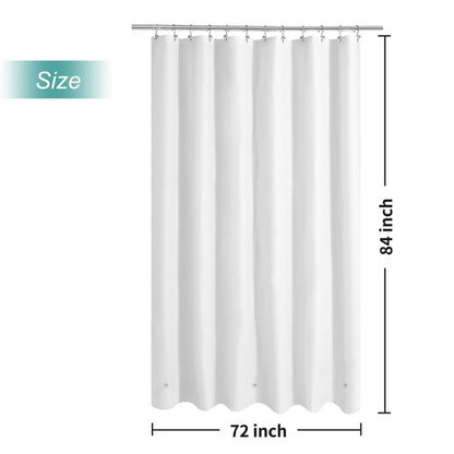 Mrs Awesome Extra Long Shower Curtain Liner with 3 Magnets, Long White PEVA Plastic Shower Curtain for Bathroom Waterproof, 72 x 84, White