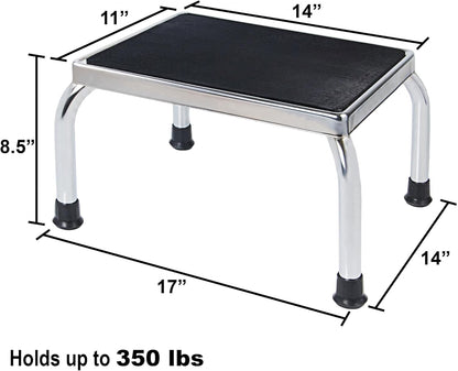 Vaunn Medical Foot Step Stool - Heavy-Duty 350lbs Capacity | Welded Steel Legs & Anti-Skid Rubber Platform