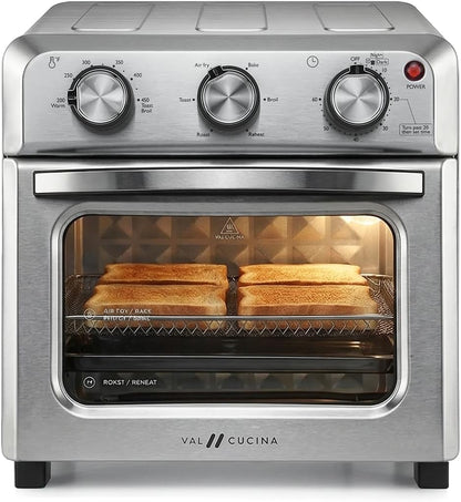 VAL CUCINA 6-in-1 Air Fryer Toaster Oven Combo - Compact 12.7 QT Convection Oven for 9" Pizza & 4 Toast