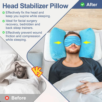 AOSSA Neck Stabilizer Pillow for Sleeping Head Wedge Positioning Pillow Post Surgery Anti Wrinkle Beauty Pillow Face Up Medical Straight Neck Pillow Triangle Wedge Back Sleep Training Upright Pillow