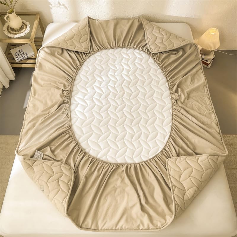 Brown Mattress Protector Fitted Deep Pocket 11 Inch - Washable King Size