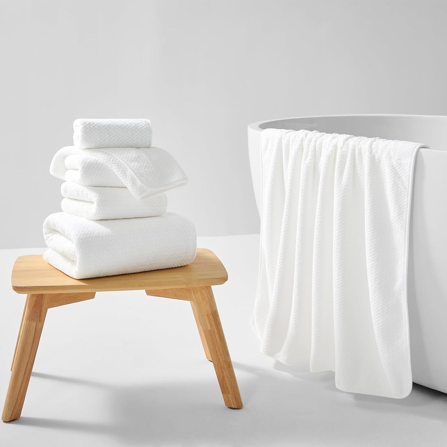 REDKISS Ultra Soft Towel Set - Premium White Bath Towels, Highly Absorbent & Quick Dry | 6-Piece Collection