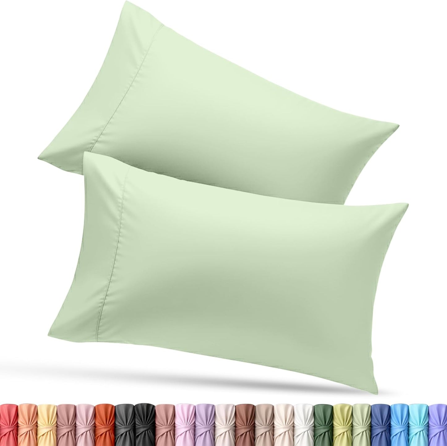 Utopia Bedding Queen Pillow Cases - Soft Brushed Microfiber - 2 Pack | Fade Resistant 20 x 30 Inches (Sage)