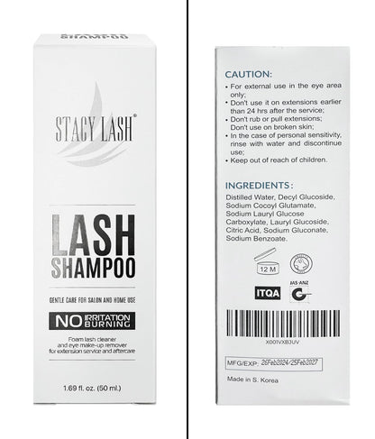 STACY LASH Eyelash Extension Shampoo - Foaming Cleanser & Brush | 1.69 fl. oz | Safe for Extensions & Natural Lashes