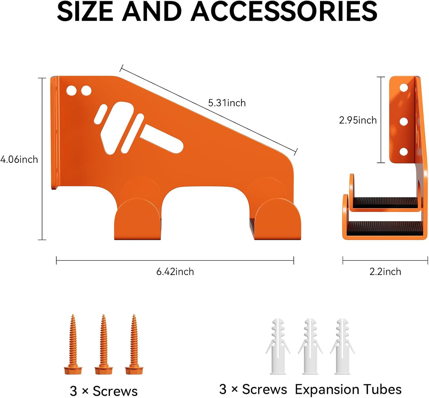 XZHXFX Chainsaw Hanger Wall Mount - Heavy-Duty Garage Organizer with Protective Pad | 2 Pack (Orange)