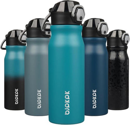 BJPKPK Stainless Steel Insulated Water Bottle - 25oz Reusable Thermal Flask with Straw Lid | Laguna Color