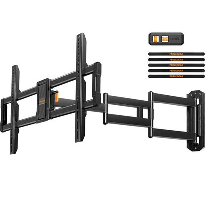 Perlegear Corner TV Wall Mount Long Arm TV Mount for 42-84 Inch TVs up to 150 lbs - Full Motion Wall Mount Single Stud with 37.2" Extension & Swivel Articulating Arm & Tilt, MAX VESA 600x400mm