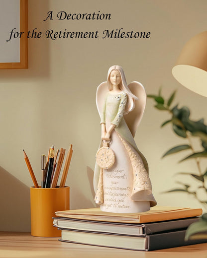 Regine Switzerland Retirement Gift - Angel Holding Clock Figurine for Women | Perfect Retirement Party Decoration