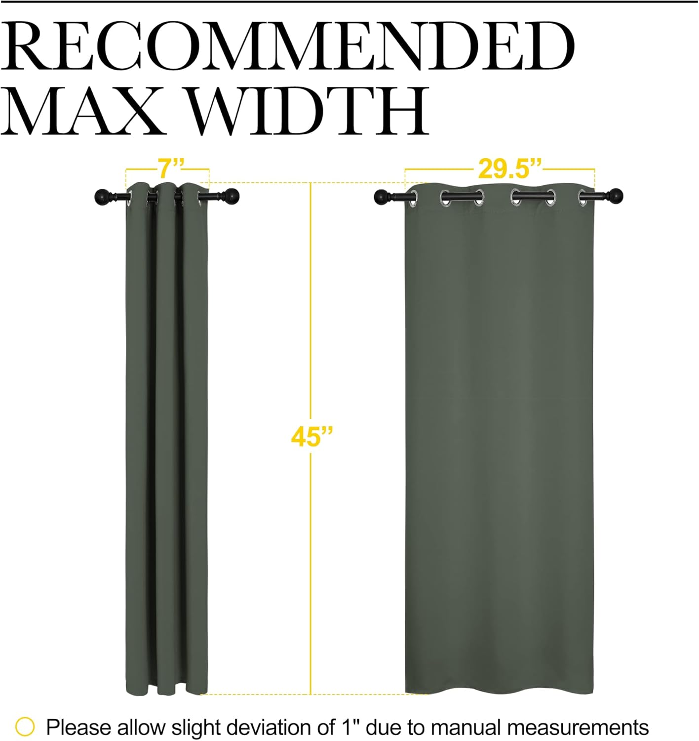 NICETOWN Blackout Curtain Panels - Thermal Insulated Grommet Top Drapes for Bedroom | 2 Panels, Dark Mallard, W34 x L45-Inch