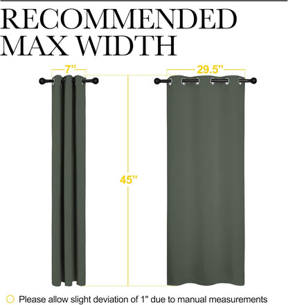 NICETOWN Blackout Curtain Panels - Thermal Insulated Grommet Top Drapes for Bedroom | 2 Panels, Dark Mallard, W34 x L45-Inch