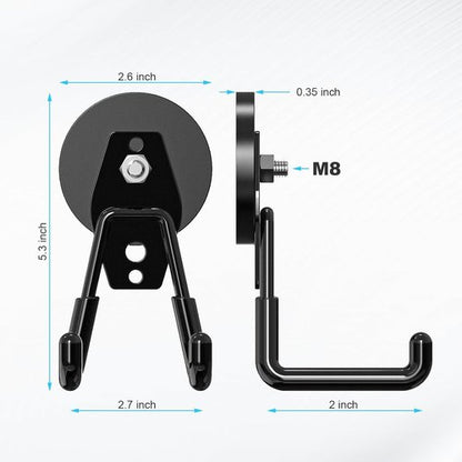 Heavy-Duty Magnetic Garage Hooks by [Brand Name] - 2-Pack Strong Tool Holders with Anti-Scratch Rubber Coating for Garage and Outdoor Storage