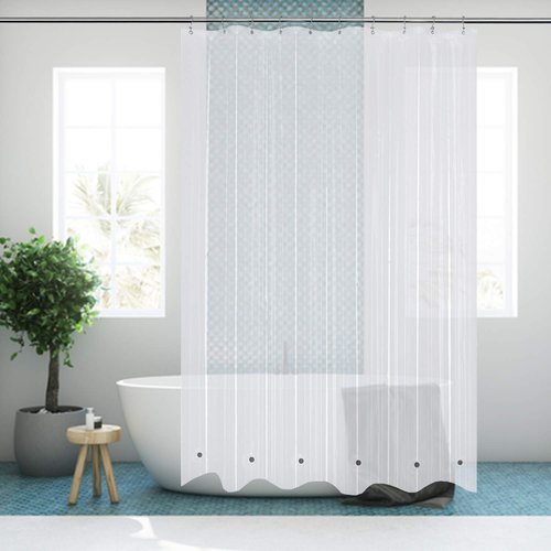 Mrs Awesome 60x72 Shower Curtain Liner with 6 Magnets Clear PEVA, 10 Hole Thick Plastic Shower Curtain for Bathroom, Waterproof, 60 x 72 inches, Clear