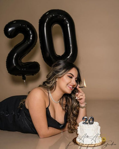 Happy 26th Birthday Balloon - Large 40-Inch Black Foil Number 26 for Men & Women Celebrations