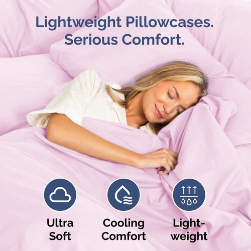 King Pillow Cases by [Brand Name] - Ultra Soft Hotel Quality Covers | Comfy, Cozy & Wrinkle-Free | 4-Piece Set in Light Pink