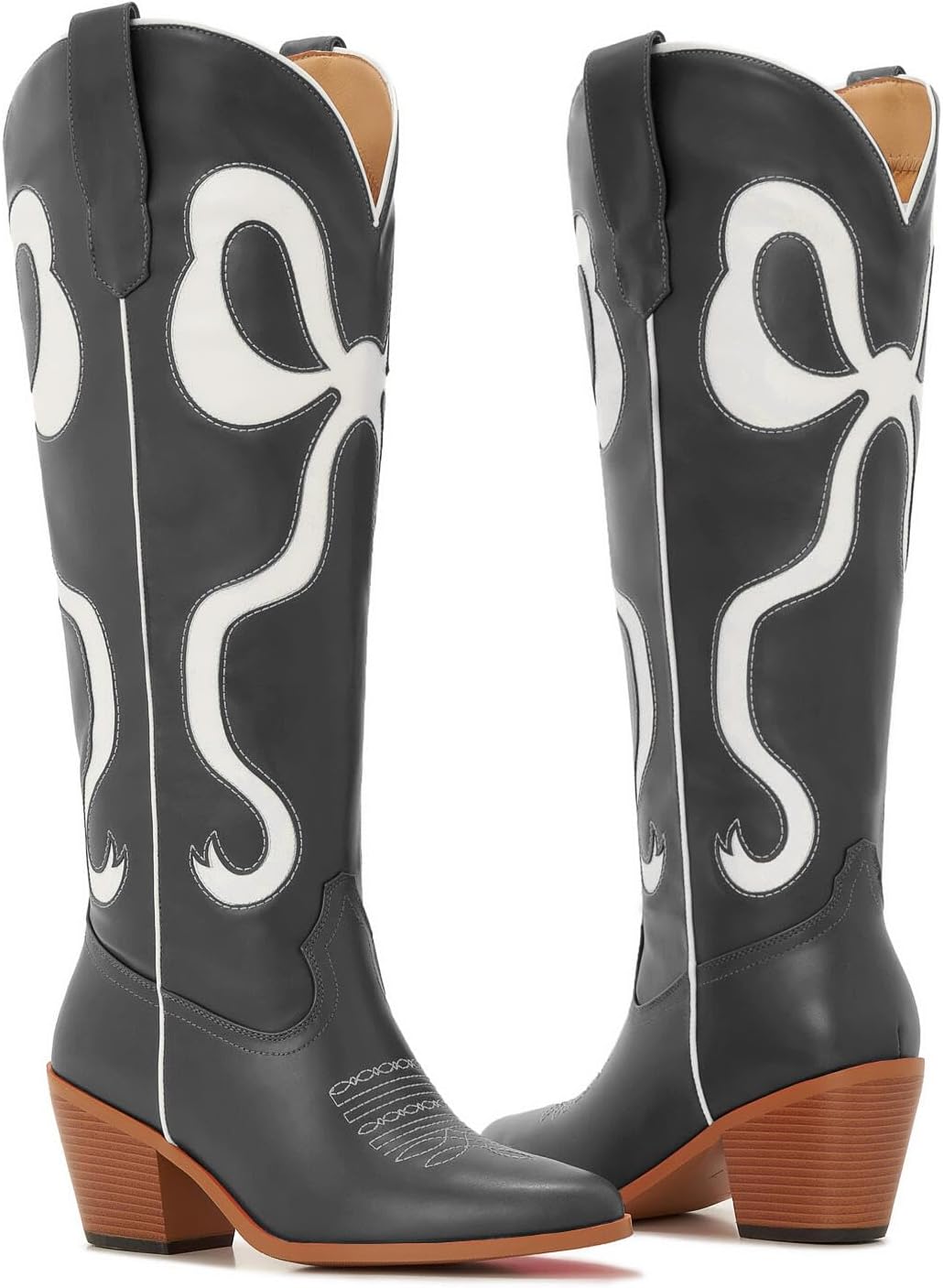 Skiennix Cowgirl Knee-High Pink Cowboy Boots - Stylish Footwear for Women