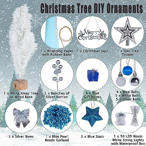 Juegoal White Mini Christmas Tree - 24 Inch Lighted Tabletop Xmas Pine with Timer & 50 LEDs - Variation of THIS listing