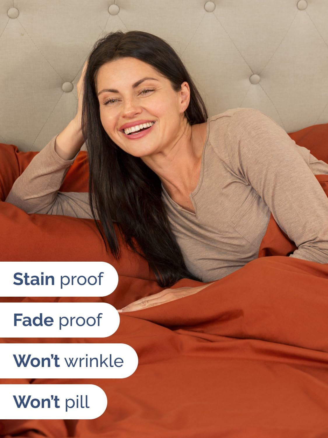 Skiennix Extra Deep Twin Sheet Set | 4-Piece Breathable Cooling Bedding - Soft, Wrinkle-Free Terracotta