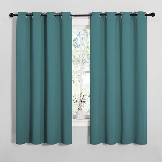 NICETOWN Blackout Curtain Panels - Thermal Insulated Draperies in Sea Teal | 55" x 68" (One Pair)