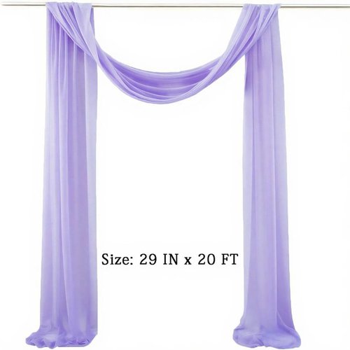 Lavender Chiffon Draping Fabric by Skiennix - 20 FT Sheer Wedding Arch Backdrop Curtain for Events
