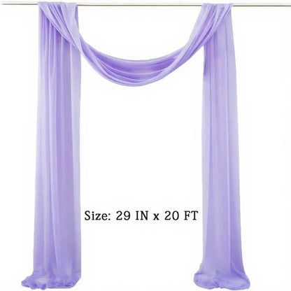 Lavender Chiffon Draping Fabric by Skiennix - 20 FT Sheer Wedding Arch Backdrop Curtain for Events