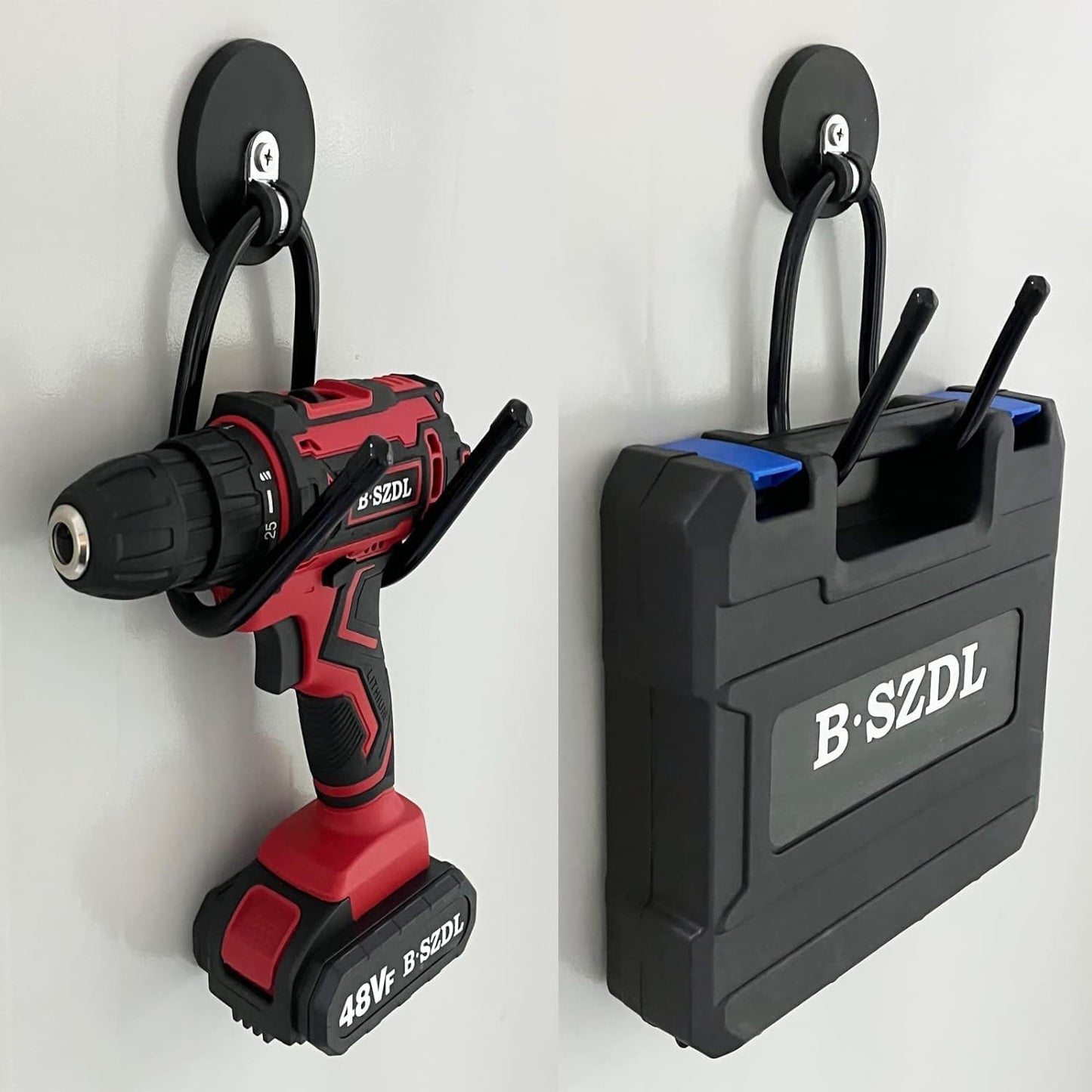 Skiennix Heavy-Duty Magnetic Hooks - 4 Pack Power Tool Organizer for Garage & Workshop Storage