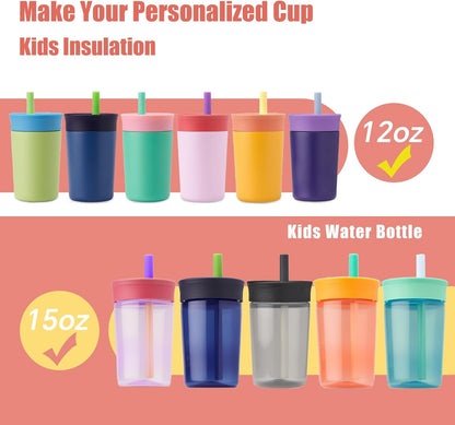 Owala Silicone Straw Replacement - Leak-Proof Food Grade Straws for Kids | 2-Pack, Dishwasher Safe