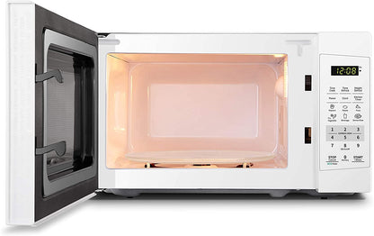 COMFEE' EM720CPL-PM Countertop Microwave Oven with Sound On/Off, ECO Mode and Easy One-Touch Buttons, 0.7 Cu Ft/700W, Pearl White