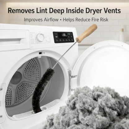 Skiennix Dryer Vent Cleaner Kit - Flexible Lint Brush & Long Refrigerator Coil Brush (1-Pack)