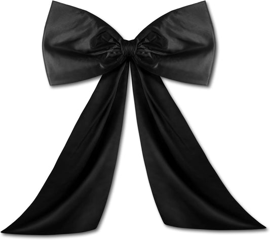 Wavwavw Large Black Bow Decor - Giant Satin Ribbon Tie for Birthday & Wedding Backdrop | 24 x 18 Inches