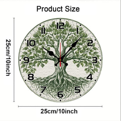 Tree of Life 12in Wooden Wall Clock – Silent Non-Tick Battery Powered