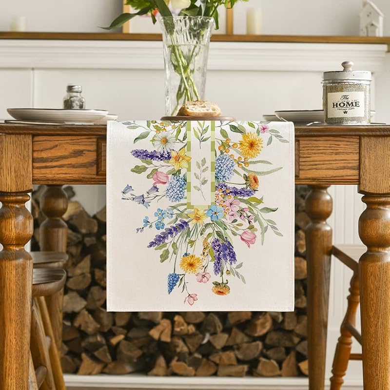Artoid Mode Tulip Bloom Table Runner 13x90 Beige