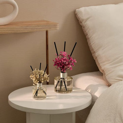 COCODOR Reed Diffuser Set with Preserved Baby's Breath with Sticks/April Breeze / 6.7oz / Scent Fragrance Oil Diffuser for Bedroom Bathroom Home Decor