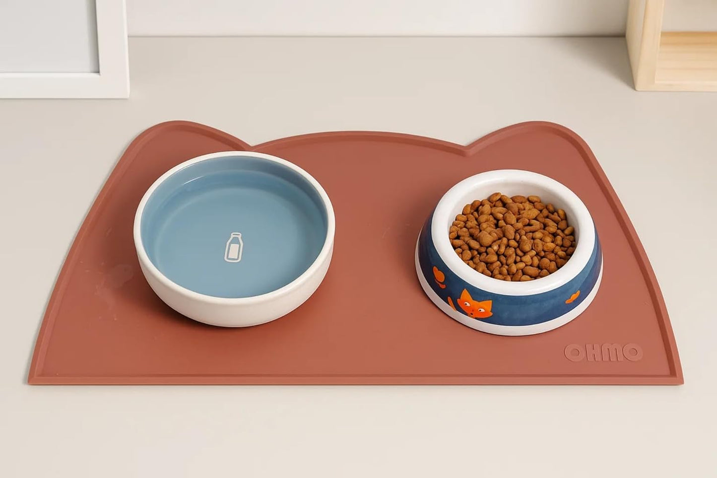 OHMO - Silicone Cat Food Mat | Non-Skid Waterproof Pet Feeding Tray - Easy to Clean (Erythrinus, 18" x 9.8")