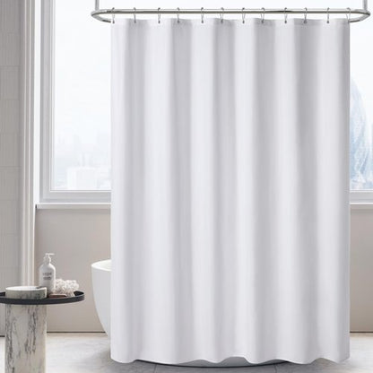PILOTSHARK 120GSM Ultimate Waterproof Fabric Shower Curtain Liner - TPU Lamination Technology with 3 Magnets,Machine Washable,71x72 Inch Soft Cloth Shower Curtain or Shower Liner,for Bathroom(White)