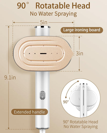 Skiennix Handheld Clothes Steamer - 2-in-1 Fast Wrinkle Removal, 1200W, Portable Design | White, 110-120V