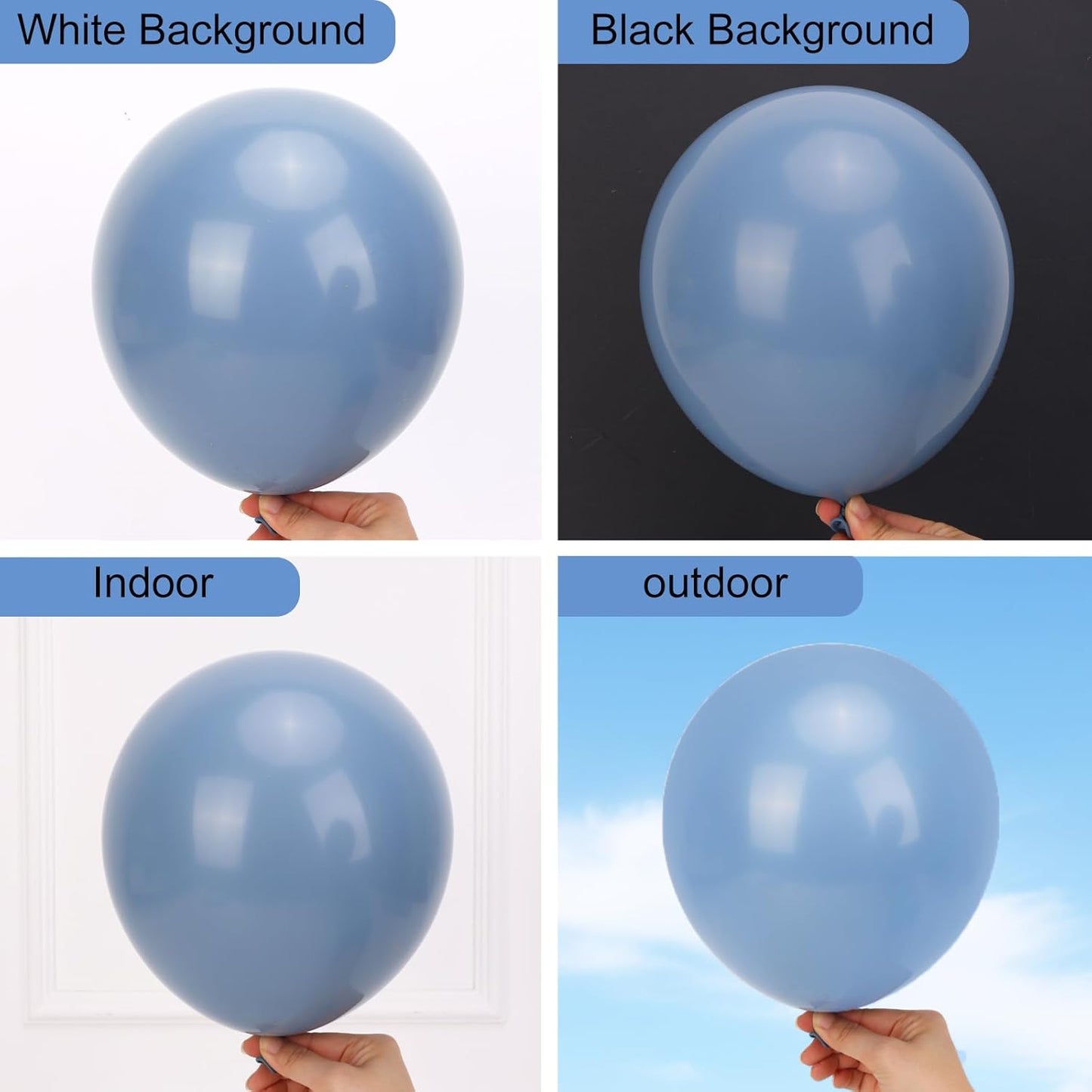 RUBFAC Dusty Blue Balloons - 129-Piece Latex Balloon Garland Kit | Boho Neutral Decor for Weddings & Parties