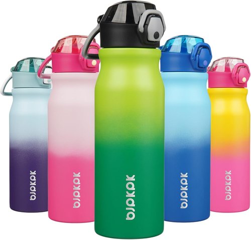 BJPKPK 25oz Insulated Water Bottle - Stainless Steel, BPA-Free, Leak-Proof with Straw | Bamboo Grove Design