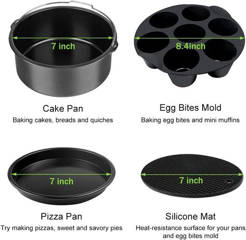 Gowise Air Fryer Accessories Set - 12-Piece Compatible with 4 to 5.8 QT Models | Enhance Your Cooking Experience