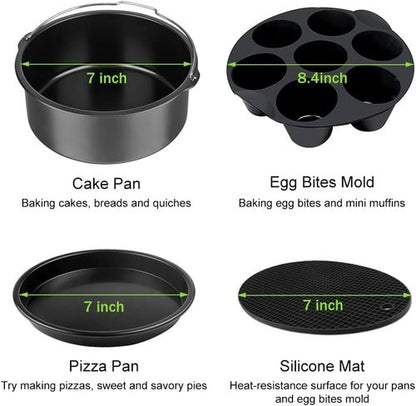 Gowise Air Fryer Accessories Set - 12-Piece Compatible with 4 to 5.8 QT Models | Enhance Your Cooking Experience