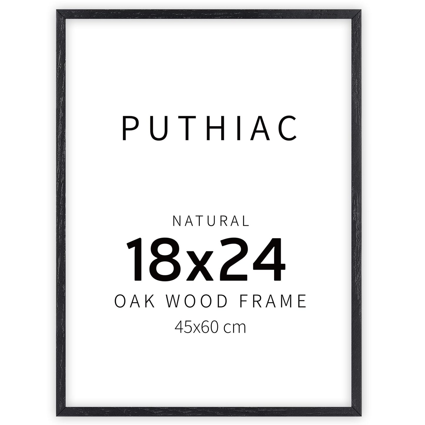 puthiac 18x24 Black Oak Wood Frames -18"x24" Poster Frames for Wall, 18x24 Picture Frames for Wall, 18 x 24 Picture Frames, 18 x 24 Frames for Wall (1 Pack, Black)