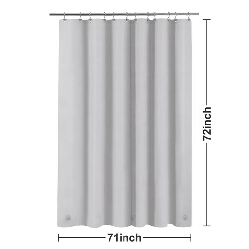 Barossa Design Shower Curtain Liner - Premium PEVA, BPA & PVC Free, No Chemical Smell, Lightweight Standard Size Shower Curtain with 3 Magnets, Metal Grommets -Silver Gray
